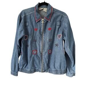 Vintage Patriotic Denim Zip Up
